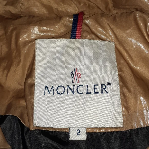 MONCLER PUFFER COAT LONG SLEEVE GOLDISH WOMEN'S SIZE 2 - Picture 8 of 14
